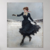 Victoriaanse IJsschaatser Winterposter Poster (Voorkant)