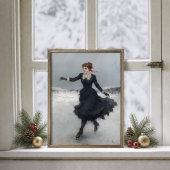 Victoriaanse IJsschaatser Winterposter Poster