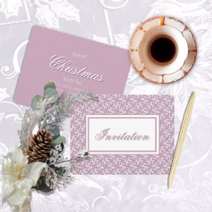Victoriaanse kant roze uitnodiging