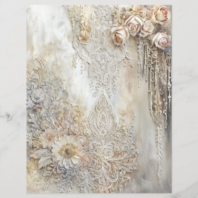 Victoriaanse kanten scrapbookblad (Voorkant)