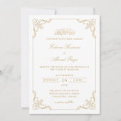 Victoriaanse kantlijst gouden script Moslim bruilo Kaart (Voorkant)