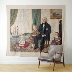 Victoriaanse kapitein van de marine familie Haifa- Wandkleed