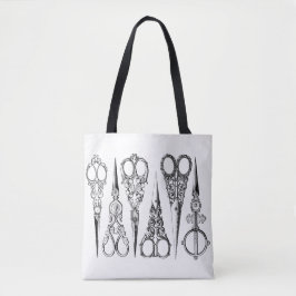 Victoriaanse kapper schaar elegant tote bag