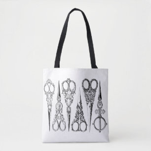 Victoriaanse kapper schaar elegant tote bag