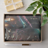 Victoriaanse Kat Bloem Steampunk Klokken Decoupage Tissuepapier (Geschenk)