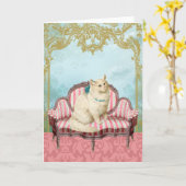 Victoriaanse kat kaart (Gele Bloem)