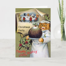 Victoriaanse Katten Chef Kerstkaart