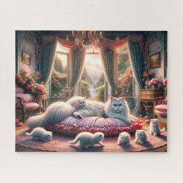 Victoriaanse katten kattige rozentuin paleis famil legpuzzel