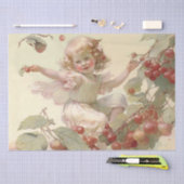 Victoriaanse “Kersenfee” in een fruitboom  Tissuepapier (Craft)