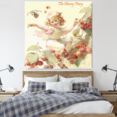 Victoriaanse "Kersenfee" op een fruitboomposter Ac Canvas Afdruk (Insitu (Slaapkamer))