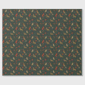 Victoriaanse Kerst Bloemstuk Cadeaupapier (Vlak)