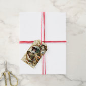 Victoriaanse Kerst Elegantie  Cadeaulabel (Met Touw)