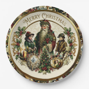 Victoriaanse Kerst Elegantie Papieren Bordje