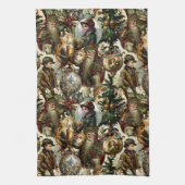 Victoriaanse Kerst Elegantie  Theedoek (Verticaal)