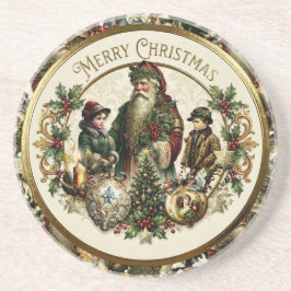 Victoriaanse Kerst Elegantie  Zandsteen Onderzetter