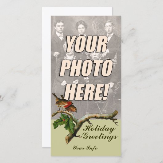 Victoriaanse Kerst Foto Kaarten (Voorkant / Achterkant)