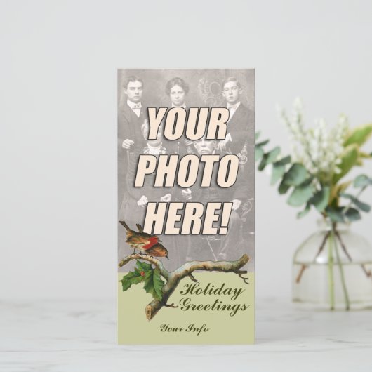 Victoriaanse Kerst Foto Kaarten (Staand voorkant)
