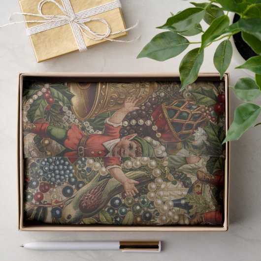 Victoriaanse Kerst Overvloedig Inpakpapier Tissuepapier (Geschenk)
