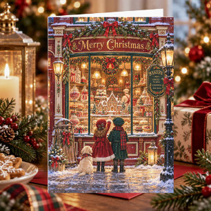 Victoriaanse Kerstbakkerij Nostalgische Kerst Feestdagen Kaart