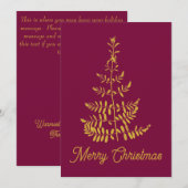 Victoriaanse Kerstboom van Goud Feestdagenkaart (Voorkant / Achterkant)