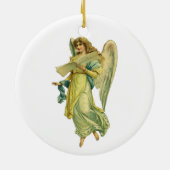 Victoriaanse Kerstengel, Gloria in Excelsis Deo Keramisch Ornament (Achterkant)