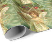 Victoriaanse Kerstengel met Vintage Gouden Ster Cadeaupapier (Rol Hoek)