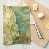 Victoriaanse Kerstengel met Vintage Gouden Ster Theedoek (Quarter Fold)