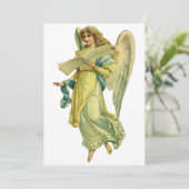 Victoriaanse kerstengel uitnodiging (Staand voorkant)