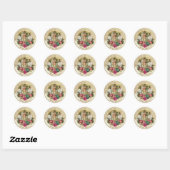 Victoriaanse Kerstglans Ronde Sticker (Vel)