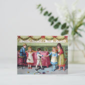 Victoriaanse kerstgroet voor kinderen briefkaart (Staand voorkant)