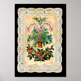 Victoriaanse kerstkaart poster
