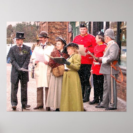 VICTORIAANSE KERSTLIEDJESSINGERS POSTER (Voorkant)
