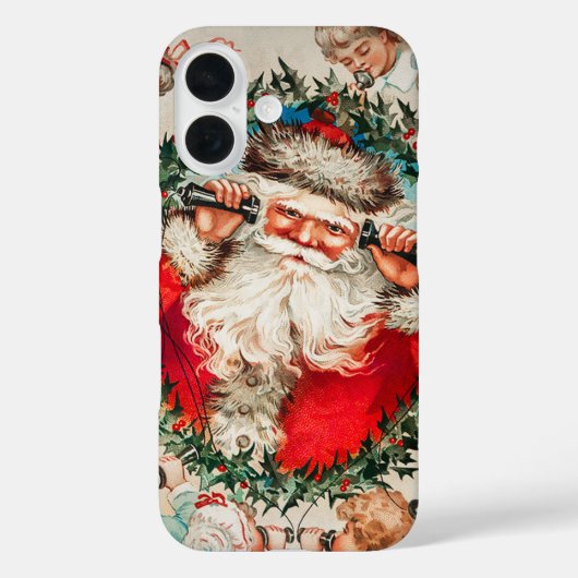 Victoriaanse Kerstman aan de telefoon met kinderen Case-Mate iPhone Case (Achterkant)