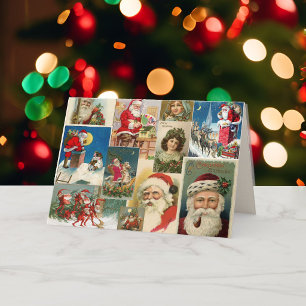 Victoriaanse Kerstman Elfen Uw Foto Optie Kerstmis Kaart
