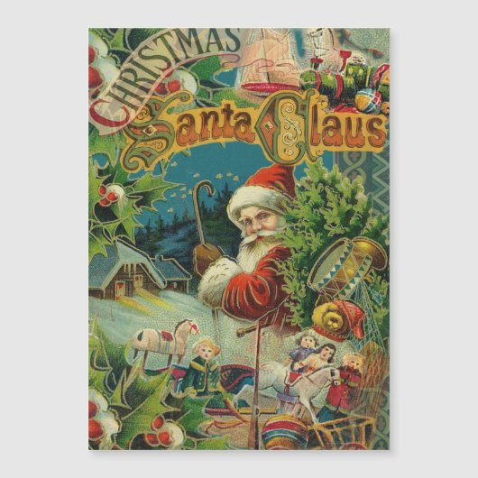 Victoriaanse Kerstman Kerst Collage Antiek (Voorkant)