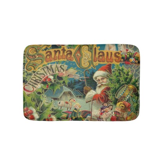 Victoriaanse Kerstman Kerst Collage Antiek Badmat (Voorkant)