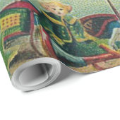 Victoriaanse Kerstman Kerst Collage Antiek Cadeaupapier (Rol Hoek)
