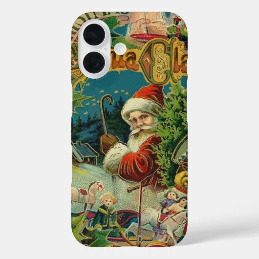 Victoriaanse Kerstman Kerst Collage Antiek Case-Mate iPhone Case (Achterkant)