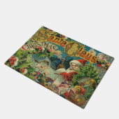 Victoriaanse Kerstman Kerst Collage Antiek Deurmat (Schuin)