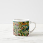 Victoriaanse Kerstman Kerst Collage Antiek Espresso Kop (Rechts)