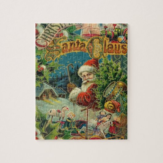 Victoriaanse Kerstman Kerst Collage Antiek Legpuzzel (Verticaal)