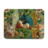 Victoriaanse Kerstman Kerst Collage Antiek Magneet (Horizontaal)