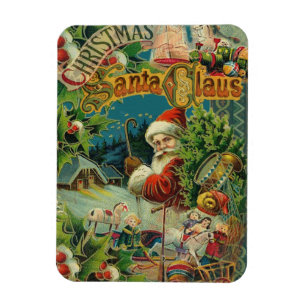 Victoriaanse Kerstman Kerst Collage Antiek Magneet