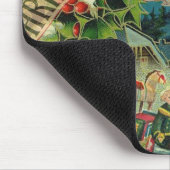 Victoriaanse Kerstman Kerst Collage Antiek Muismat (Hoek)