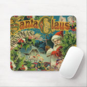 Victoriaanse Kerstman Kerst Collage Antiek Muismat (Met muis)