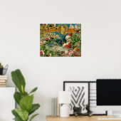 Victoriaanse Kerstman Kerst Collage Antiek Poster (Thuiskantoor)