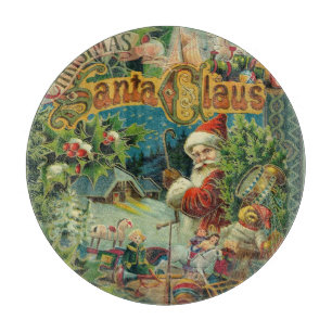 Victoriaanse Kerstman Kerst Collage Antiek Snijplank