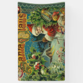 Victoriaanse Kerstman Kerst Collage Antiek Spandoek (Verticaal)