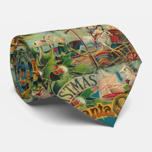 Victoriaanse Kerstman Kerst Collage Antiek Stropdas