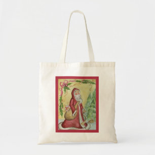 Victoriaanse Kerstman Kersttas Cadeauzak Tote Bag